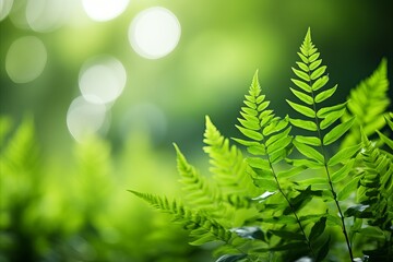 Fototapeta premium Eco friendly blurred defocused green leaves background with ample space for adding text