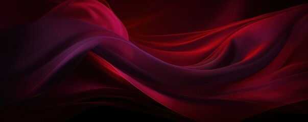 Thin bright flying fabric train dark purple, red and dark pink tone