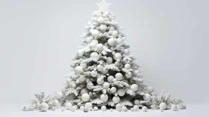 Beautiful christmas tree isolated on a white background. Neural network AI generated art