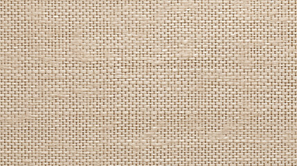 Canvas woven texture pattern background in light beige cream brown color blank empty, generative AI