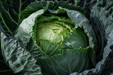head of cabbage on the field