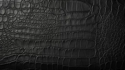 Fototapeten Old black genuine leather texture background. Empty luxury classic textures for decoration, generative AI © Andrii