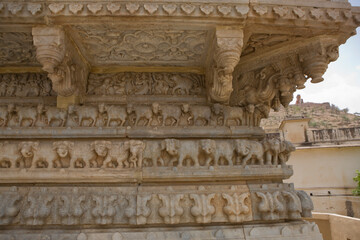 India Jaipur Amber Fort view on a sunny autumn day.