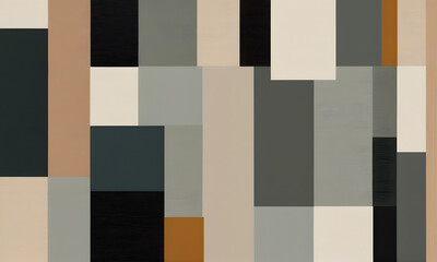 Abstract Scandinavian Muted Colours Painting Minimalistic Modern Artwork Geometric Colourful Wall Art Patterns