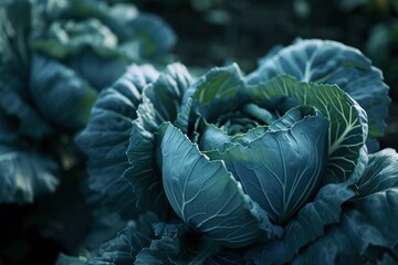 Obraz premium head of cabbage on the field