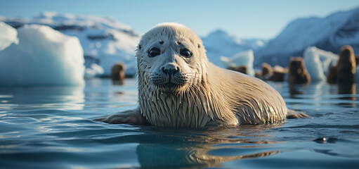 Fototapeta premium Antarctic Seal created with Generative Ai