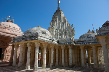 India temple city of Satrunjaya on a sunny autumn day.
