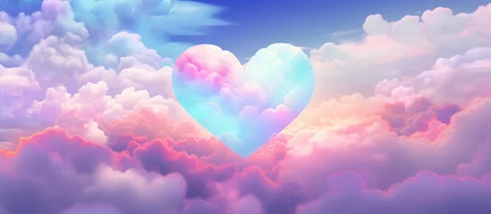 Poster colorful heart in the clouds as abstract background © pector