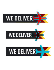 Delivery Service Concept with Airplane and Text