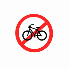 no bicycles allowed sign isolated on white background