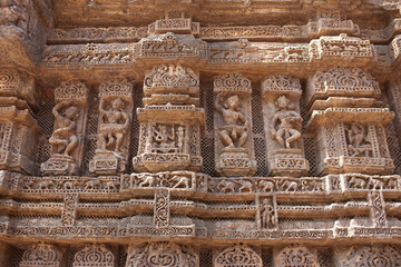 India Konark Hindu temple on a cloudy winter day