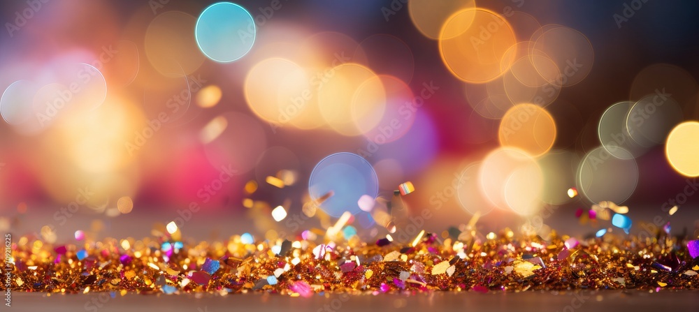 Poster colorful abstract bokeh background with futuristic technology elements for a captivating composition