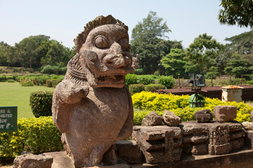 India Konark Hindu temple on a cloudy winter day