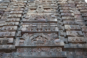 India Bubaneshwar temples of Orissa on a cloudy winter day