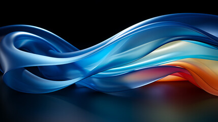 Obraz premium abstract colorful glowing wavy perspective with fractals and curves background 16:9 widescreen wallpapers