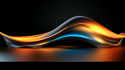 Naklejka premium abstract colorful glowing wavy perspective with fractals and curves background 16:9 widescreen wallpapers
