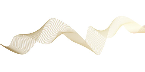 Abstract wavy lines flowing curve golden gradient color on transparent background. Abstract white background colorful lines. modern wavy stripes on white background isolated.