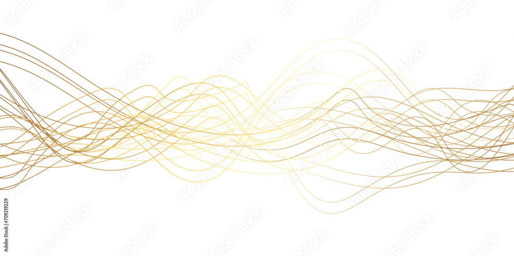 Poster abstract wavy lines flowing curve golden gradient color on transparent background. abstract white ba