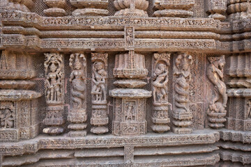 India Bubaneshwar temples of Orissa on a cloudy winter day