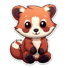 Obraz premium a kawaii red panda sticker cartoon created with Generative Ai