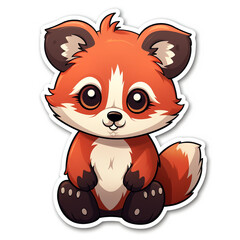 a kawaii red panda sticker cartoon created with Generative Ai