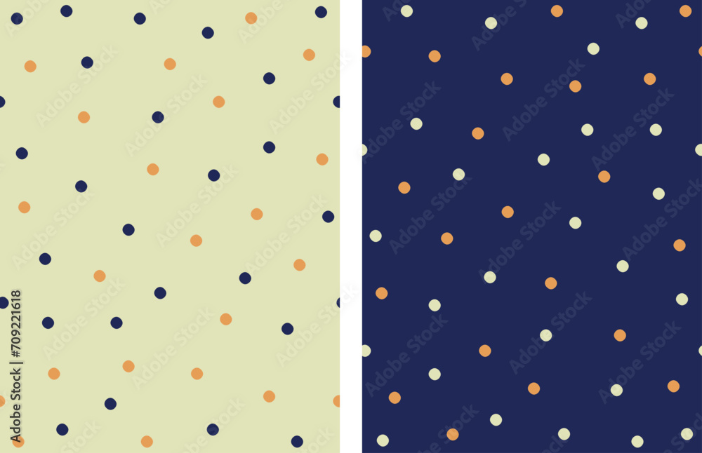 Poster seamless pattern with polka dots set