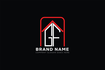GF letter creative real estate vector logo design . GF creative initials letter logo concept. GF house sheap logo