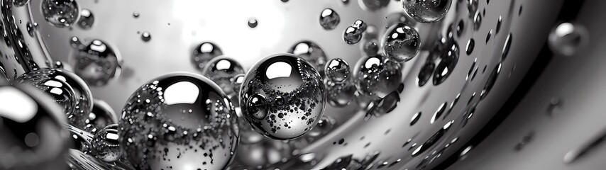 scientific bubble structures - silvery, metallic, reflective. science, geometry, physics, particles, nature, abstract