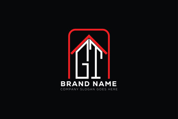 GT letter creative real estate vector logo design . GT creative initials letter logo concept. GT house sheap logo