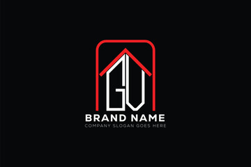 GV letter creative real estate vector logo design . GV creative initials letter logo concept. GV house sheap logo