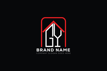 GY letter creative real estate vector logo design . GY creative initials letter logo concept. GY house sheap logo