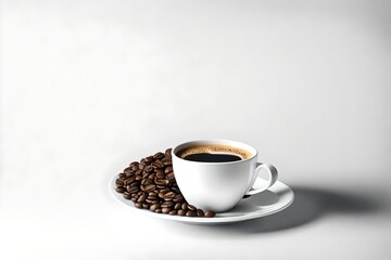 Fototapeta premium cup of coffee with beans