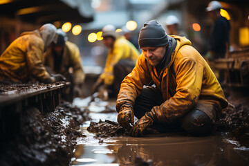 workers in construction