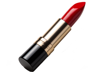 red lipstick isolated against transparent background