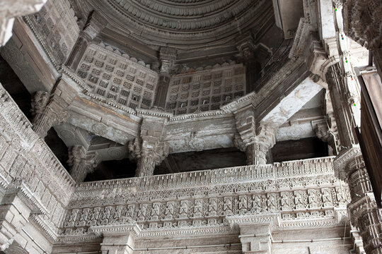 India Ahmedabad stepwells on a cloudy winter day