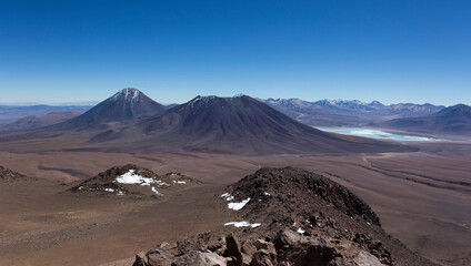 View of landscape from Cerro Toco stratovolcano in the Atacama desert