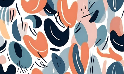 Brushstroke Shapes Pattern Abstract Artwork Colors Painting Colorful Wall Art Design