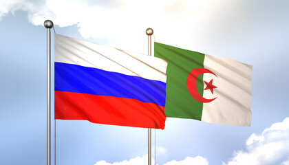 Russia and Algeria Flag Together A Concept of Realations