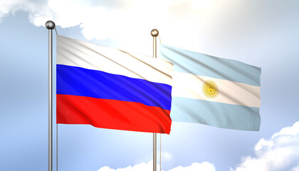 Russia and Argentina Flag Together A Concept of Realations