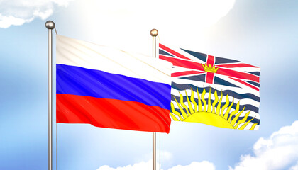 Russia and British Columbia Flag Together A Concept of Realations
