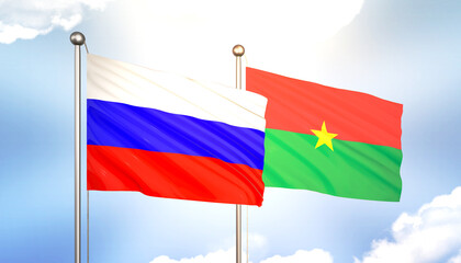 Russia and Burkina Faso Flag Together A Concept of Realations