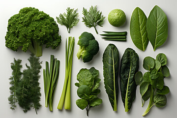 healthy food, green vegetables - obrazy, fototapety, plakaty
