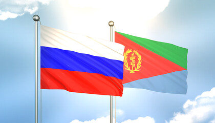 Russia and Eritrea Flag Together A Concept of Realations