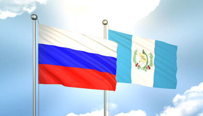 Russia and Guatemala Flag Together A Concept of Realations