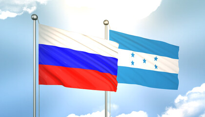 Russia and Honduras Flag Together A Concept of Realations