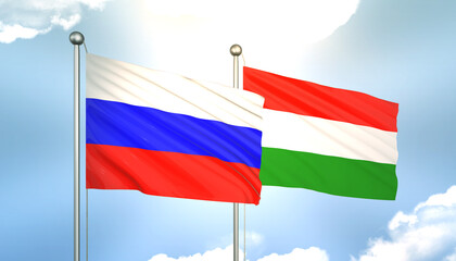 Russia and Hungary Flag Together A Concept of Realations
