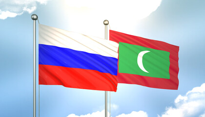 Russia and Maldives Flag Together A Concept of Realations