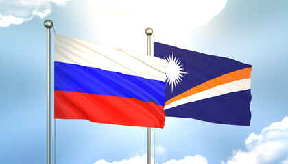 Russia and Marshall Islands Flag Together A Concept of Realations
