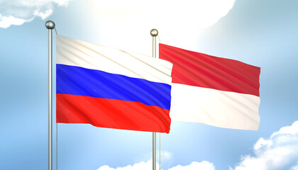 Russia and Monaco Flag Together A Concept of Realations