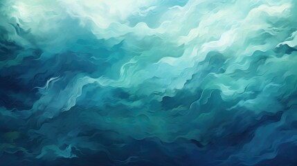 Fototapeta na wymiar Oceanic Depths: Underwater Scene with Teal, Aquamarine, Navy Gradients, Subtle Wavy Patterns, Ocean Current Imitation